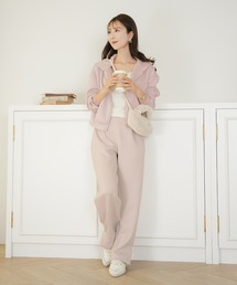 パール付き ダンボールニット リラックス パンツ le reve vaniller