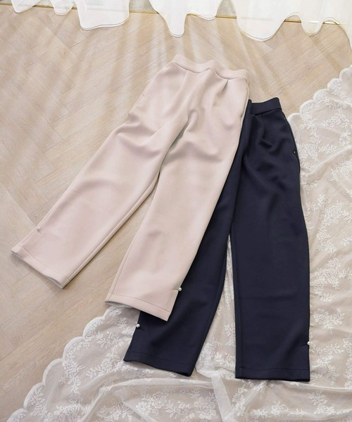 le reve vaniller(ル レーヴ ヴァニレ)の「パール付き ダンボールニット リラックス パンツ le reve vaniller(その他パンツ・レディース・ピンク系その他/ネイビー・M)」の13枚目の写真
