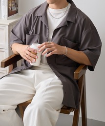 【WILD THINGS】OPEN COLLAR POCKET SHIRT / WT26041AD