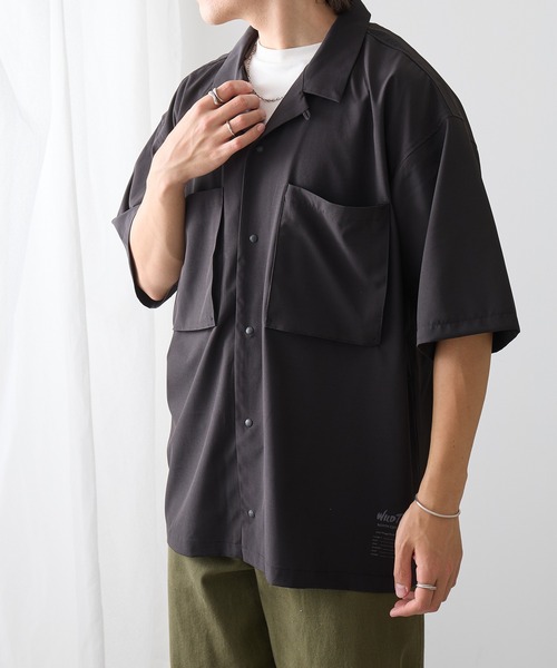WILD THINGS(ワイルドシングス)の「【WILD THINGS】OPEN COLLAR POCKET SHIRT / WT26041AD(シャツ/ブラウス・メンズ・グレー/ブラック・M/S/XL/L)」の3枚目の写真