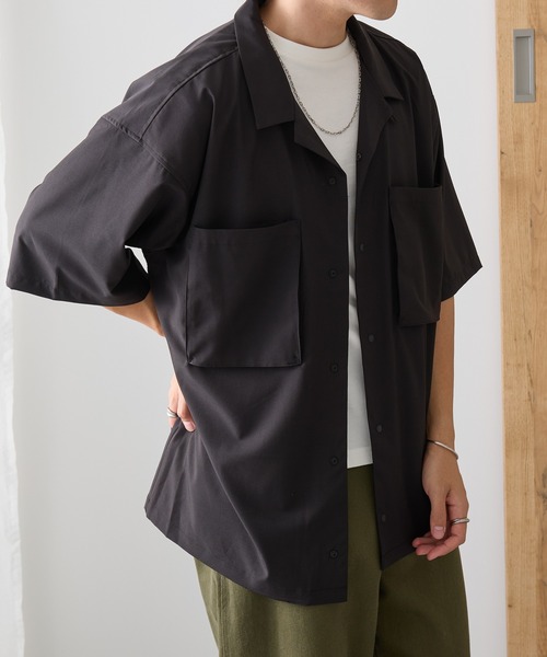 WILD THINGS(ワイルドシングス)の「【WILD THINGS】OPEN COLLAR POCKET SHIRT / WT26041AD(シャツ/ブラウス・メンズ・グレー/ブラック・M/S/XL/L)」の5枚目の写真