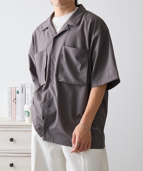 WILD THINGS(ワイルドシングス)の「【WILD THINGS】OPEN COLLAR POCKET SHIRT / WT26041AD(シャツ/ブラウス・メンズ・グレー/ブラック・M/S/XL/L)」の22枚目の写真