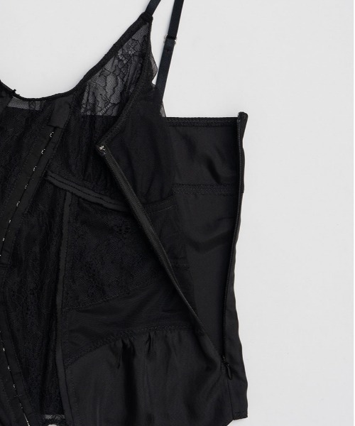 PRANK PROJECT（プランクプロジェクト）の「【2026Spring Pre-Order】ランジェリーコラージュトップ / Lingerie Collage Top（キャミソール・レディース・ブラック/アイボリー・FREE）」の8枚目の写真