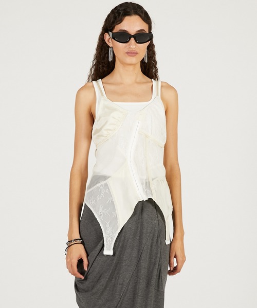 PRANK PROJECT（プランクプロジェクト）の「【2026Spring Pre-Order】ランジェリーコラージュトップ / Lingerie Collage Top（キャミソール・レディース・ブラック/アイボリー・FREE）」の16枚目の写真