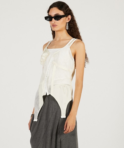 PRANK PROJECT（プランクプロジェクト）の「【2026Spring Pre-Order】ランジェリーコラージュトップ / Lingerie Collage Top（キャミソール・レディース・ブラック/アイボリー・FREE）」の17枚目の写真