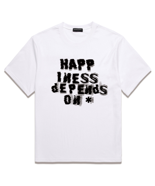 OUSE(オウズ)の「HAPPINESS 半袖Tシャツ (DS027) ホワイト(Tシャツ/カットソー・レディース・その他・SMALL/MEDIUM/LARGE/X-LARGE/XX-LARGE)」の1枚目の写真