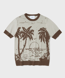 HS JACQUARD KNIT PALM TREE_BROWN