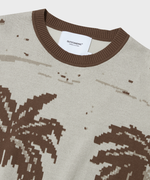 OUTSTANDING（アウトスタンディング）の「HS JACQUARD KNIT PALM TREE_BROWN（Tシャツ/カットソー・レディース・その他・SMALL/MEDIUM/LARGE）」の3枚目の写真