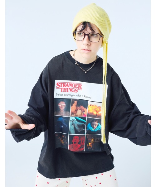 Little sunny bite(リトルサニーバイト)の「【8】【it】【Little sunny bite】stranger things x little sunny bite click verify long tee(Tシャツ/カットソー・レディース・ブラック/ホワイト/ピンク・SMALL/MEDIUM)」の3枚目の写真