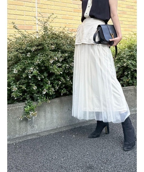 Day and Grade(デイアンドグレイド)の「【真山景子セレクト】異素材レイヤードスカート(スカート・レディース・アイボリー/キャメル・FREE)」の15枚目の写真
