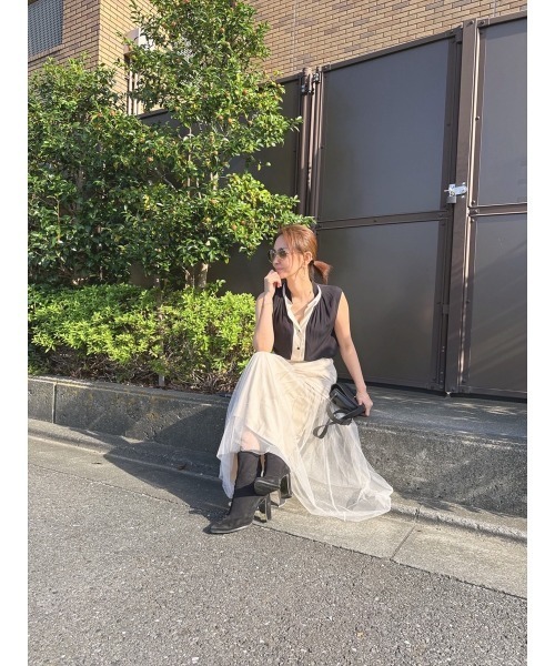 Day and Grade(デイアンドグレイド)の「【真山景子セレクト】異素材レイヤードスカート(スカート・レディース・アイボリー/キャメル・FREE)」の10枚目の写真