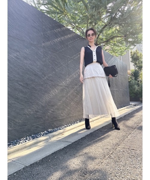 Day and Grade(デイアンドグレイド)の「【真山景子セレクト】異素材レイヤードスカート(スカート・レディース・アイボリー/キャメル・FREE)」の13枚目の写真