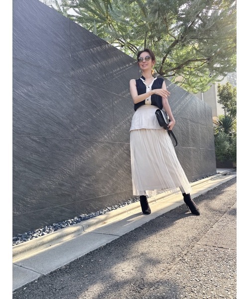 Day and Grade(デイアンドグレイド)の「【真山景子セレクト】異素材レイヤードスカート(スカート・レディース・アイボリー/キャメル・FREE)」の3枚目の写真