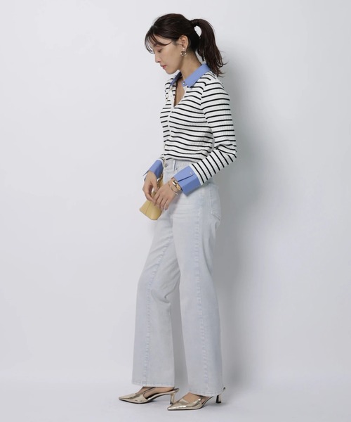 JUSGLITTY(ジャスグリッティー)の「配色シャツカラー長袖ニット(ニット/セーター・レディース・グレイッシュベージュ/ライトイエロー/ブラック系その他/ネイビー・2)」の19枚目の写真