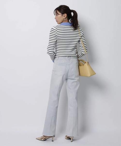 JUSGLITTY(ジャスグリッティー)の「配色シャツカラー長袖ニット(ニット/セーター・レディース・グレイッシュベージュ/ライトイエロー/ブラック系その他/ネイビー・2)」の20枚目の写真