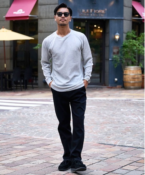 SILVER BULLET(シルバーバレット)の「『JEMORGAN LONG JOHNS/ジェーイーモーガンロングジョーンズ』CVCワッフルフルラグラン長袖Tシャツ【+】(Tシャツ/カットソー・メンズ・ダークベージュ/ブラック/杢グレー/ネイビー/ホワイト・XL/L/M)」の12枚目の写真