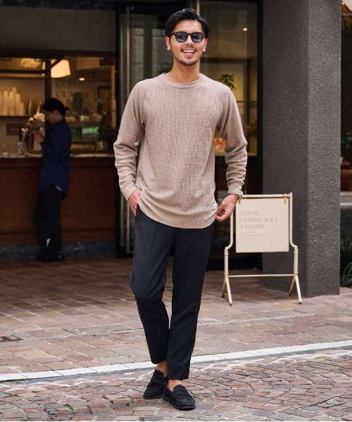 SILVER BULLET(シルバーバレット)の「『JEMORGAN LONG JOHNS/ジェーイーモーガンロングジョーンズ』CVCワッフルフルラグラン長袖Tシャツ【+】(Tシャツ/カットソー・メンズ・ダークベージュ/ブラック/杢グレー/ネイビー/ホワイト・XL/L/M)」の15枚目の写真