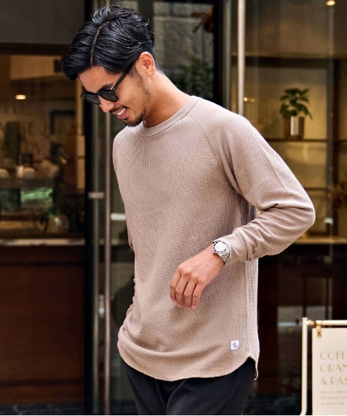 SILVER BULLET(シルバーバレット)の「『JEMORGAN LONG JOHNS/ジェーイーモーガンロングジョーンズ』CVCワッフルフルラグラン長袖Tシャツ【+】(Tシャツ/カットソー・メンズ・ダークベージュ/ブラック/杢グレー/ネイビー/ホワイト・XL/L/M)」の16枚目の写真