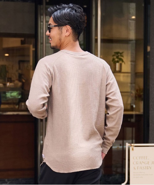 SILVER BULLET(シルバーバレット)の「『JEMORGAN LONG JOHNS/ジェーイーモーガンロングジョーンズ』CVCワッフルフルラグラン長袖Tシャツ【+】(Tシャツ/カットソー・メンズ・ダークベージュ/ブラック/杢グレー/ネイビー/ホワイト・XL/L/M)」の17枚目の写真