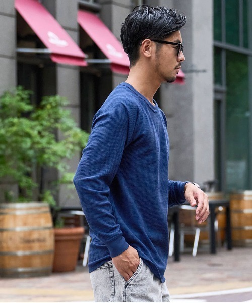 SILVER BULLET(シルバーバレット)の「『JEMORGAN LONG JOHNS/ジェーイーモーガンロングジョーンズ』CVCワッフルフルラグラン長袖Tシャツ【+】(Tシャツ/カットソー・メンズ・ダークベージュ/ブラック/杢グレー/ネイビー/ホワイト・XL/L/M)」の19枚目の写真