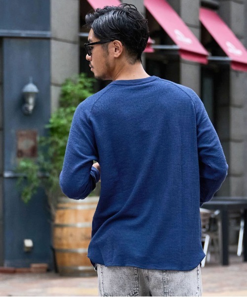 SILVER BULLET(シルバーバレット)の「『JEMORGAN LONG JOHNS/ジェーイーモーガンロングジョーンズ』CVCワッフルフルラグラン長袖Tシャツ【+】(Tシャツ/カットソー・メンズ・ダークベージュ/ブラック/杢グレー/ネイビー/ホワイト・XL/L/M)」の20枚目の写真