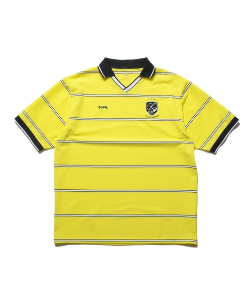 F.C.Real Bristol（エフシーレアルブリストル）の「CHAMPIONS BORDER S/S GAME SHIRT（ポロシャツ・メンズ・ブラック/ホワイト/イエロー・X-LARGE/LARGE/MEDIUM/SMALL/XX-LARGE）」の3枚目の写真