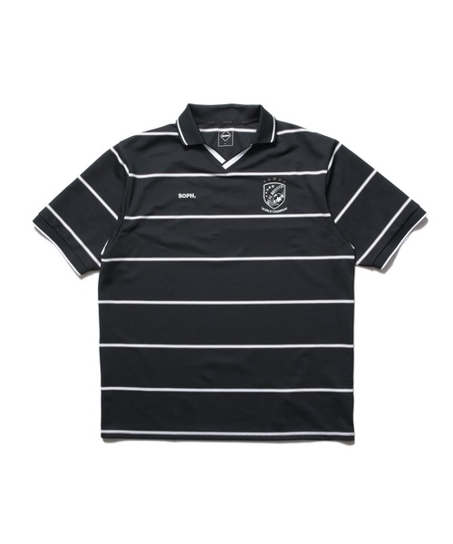 F.C.Real Bristol（エフシーレアルブリストル）の「CHAMPIONS BORDER S/S GAME SHIRT（ポロシャツ・メンズ・ブラック/ホワイト/イエロー・X-LARGE/LARGE/MEDIUM/SMALL/XX-LARGE）」の2枚目の写真