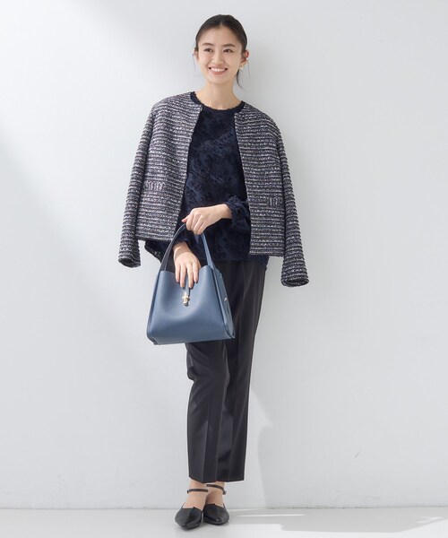 INDIVI(インディヴィ)の「【華やか/大人シアー/セレモニー】カットフリンジブラウス(シャツ/ブラウス・レディース・ホワイト/ネイビー・05/15 /13/19/38/34)」の10枚目の写真