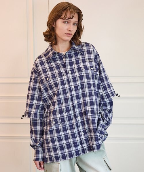 WaiKei(ワイケイ)の「レイヤードチェックシャツネイビー(シャツ/ブラウス・レディース・その他・1/3/2)」の2枚目の写真