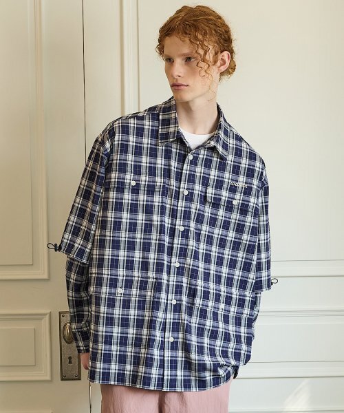 WaiKei(ワイケイ)の「レイヤードチェックシャツネイビー(シャツ/ブラウス・レディース・その他・1/3/2)」の5枚目の写真
