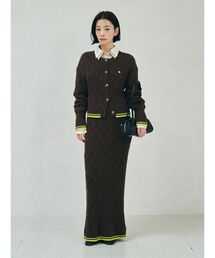 POLO BCS | 【POLO BCSコラボ】コットンケーブルニットカーディガンスカートセットアップ(ワンピース)