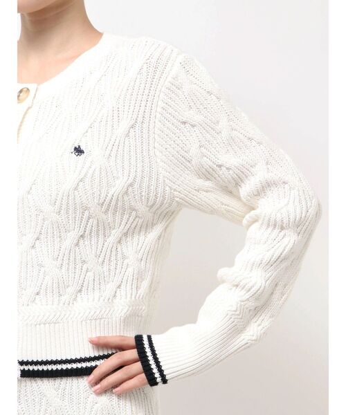 POLO BCS（ポロ ビーシーエス）の「【POLO BCSコラボ】コットンケーブルニットカーディガンスカートセットアップ（ワンピース・レディース・ホワイト/ライトブルー/ブラウン・MEDIUM/SMALL）」の21枚目の写真