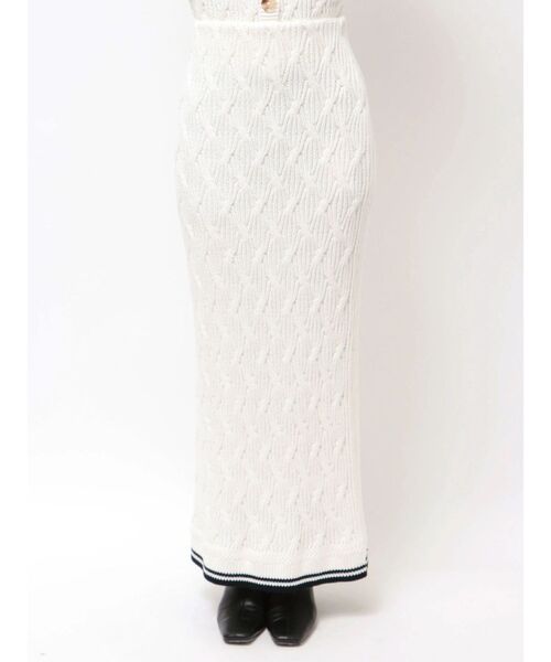 POLO BCS（ポロ ビーシーエス）の「【POLO BCSコラボ】コットンケーブルニットカーディガンスカートセットアップ（ワンピース・レディース・ホワイト/ライトブルー/ブラウン・MEDIUM/SMALL）」の19枚目の写真