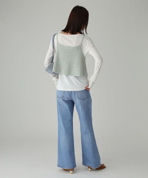 BABYLONE（バビロン）の「ツイードライクニットキャミ（キャミソール・レディース・ベージュ/ブルー・フリー）」の6枚目の写真