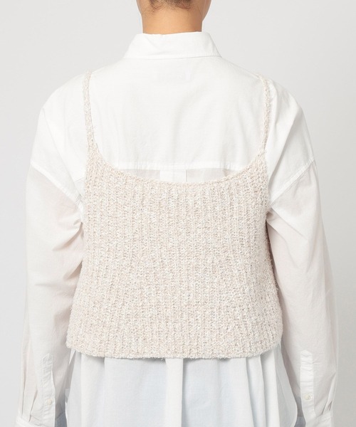 BABYLONE（バビロン）の「ツイードライクニットキャミ（キャミソール・レディース・ベージュ/ブルー・フリー）」の9枚目の写真