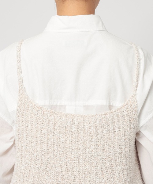 BABYLONE（バビロン）の「ツイードライクニットキャミ（キャミソール・レディース・ベージュ/ブルー・フリー）」の10枚目の写真