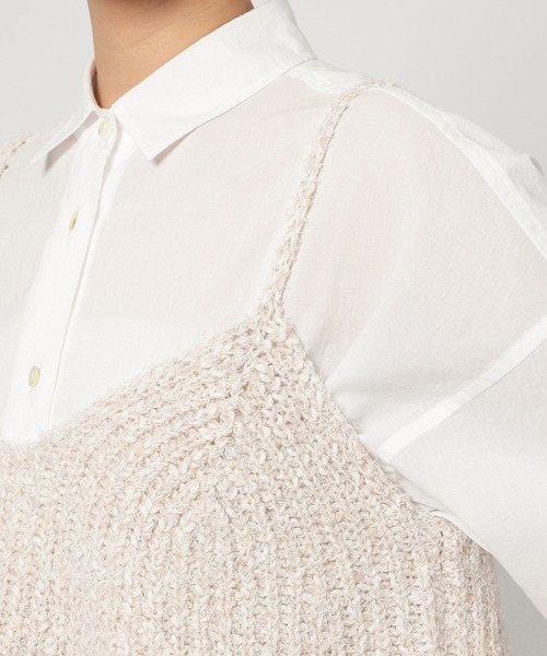 BABYLONE（バビロン）の「ツイードライクニットキャミ（キャミソール・レディース・ベージュ/ブルー・フリー）」の12枚目の写真