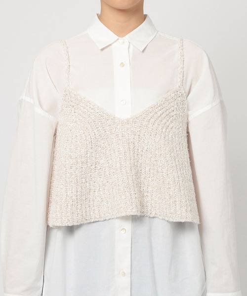 BABYLONE（バビロン）の「ツイードライクニットキャミ（キャミソール・レディース・ベージュ/ブルー・フリー）」の7枚目の写真