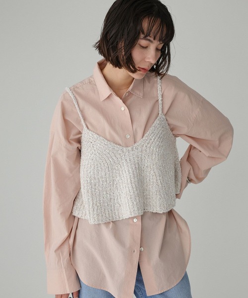 BABYLONE（バビロン）の「ツイードライクニットキャミ（キャミソール・レディース・ベージュ/ブルー・フリー）」の16枚目の写真