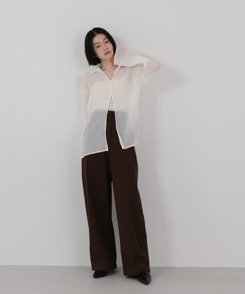 select MOCA(セレクトモカ)の「ハイウエストコットンカーブシルエットパンツ(その他パンツ・レディース・グレー/ホワイト/ブラウン・MEDIUM/LARGE)」の12枚目の写真