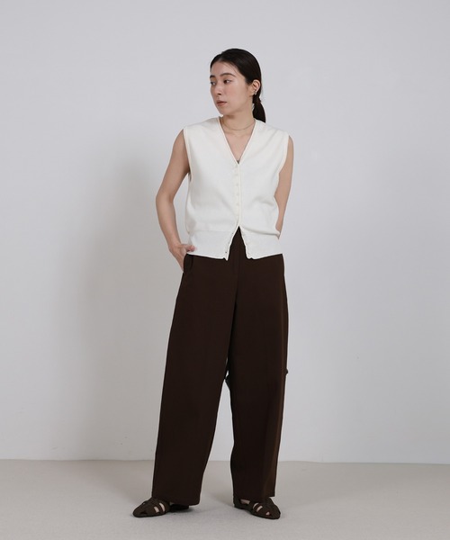 select MOCA（セレクトモカ）の「ハイウエストコットンカーブシルエットパンツ（その他パンツ・レディース・グレー/ホワイト/ブラウン・MEDIUM/LARGE）」の7枚目の写真