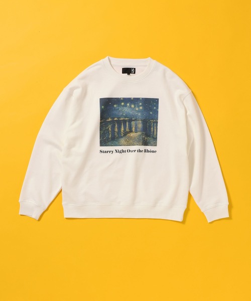 LAKOLE（ラコレ）の「【ラコレ アート】絵画裏毛プルオーバー / 635322（スウェット・メンズ・ホワイト/ホワイト系その他2/ブラック/ブラック系その他2・MEDIUM/LARGE）」の3枚目の写真