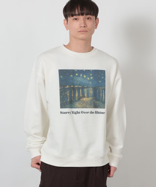 LAKOLE（ラコレ）の「【ラコレ アート】絵画裏毛プルオーバー / 635322（スウェット・メンズ・ホワイト/ホワイト系その他2/ブラック/ブラック系その他2・MEDIUM/LARGE）」の8枚目の写真