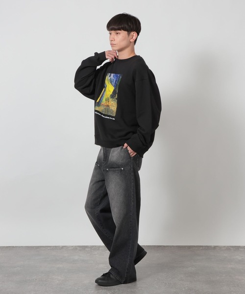 LAKOLE（ラコレ）の「【ラコレ アート】絵画裏毛プルオーバー / 635322（スウェット・メンズ・ホワイト/ホワイト系その他2/ブラック/ブラック系その他2・MEDIUM/LARGE）」の9枚目の写真