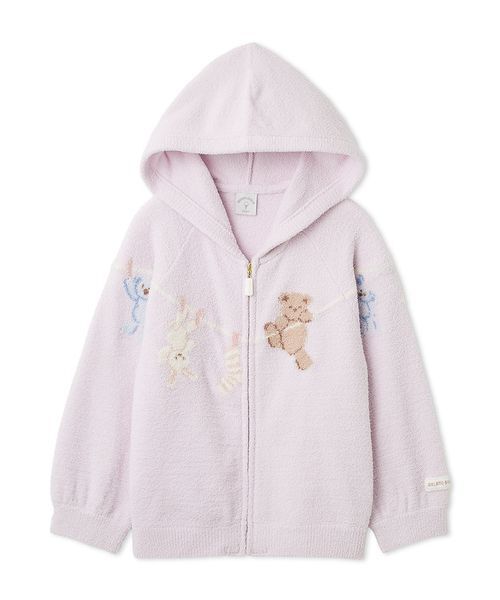 JUNIOR】エアリーモコウォッシングアニマルジャガードパーカ（ルーム