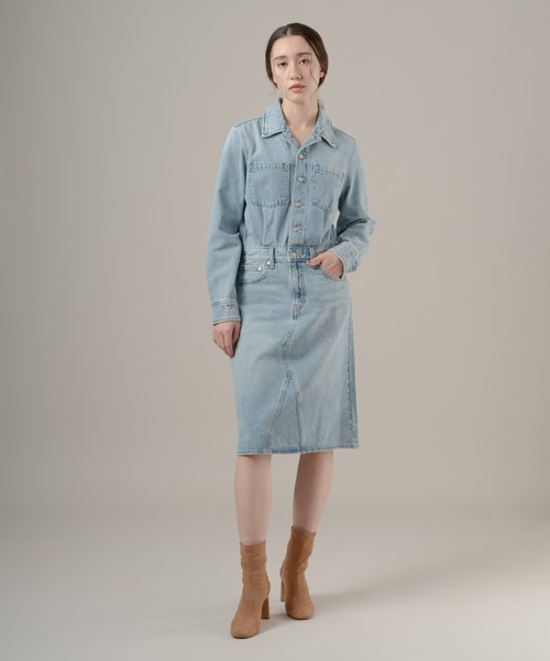 Levi's（リーバイス）の「Levi's/リーバイス Aラインデニムウエスタンドレス（シャツワンピース・レディース・ライトインディゴブルー・XS/S/M）」の4枚目の写真