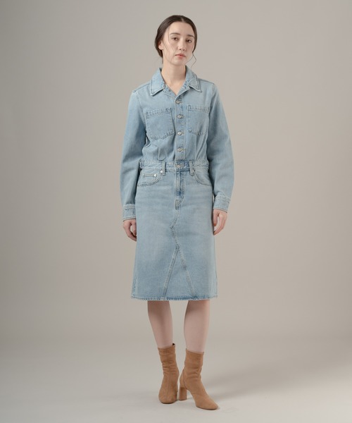 Levi's（リーバイス）の「Levi's/リーバイス Aラインデニムウエスタンドレス（シャツワンピース・レディース・ライトインディゴブルー・XS/S/M）」の5枚目の写真