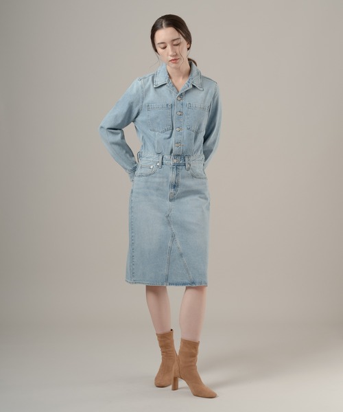Levi's（リーバイス）の「Levi's/リーバイス Aラインデニムウエスタンドレス（シャツワンピース・レディース・ライトインディゴブルー・XS/S/M）」の6枚目の写真