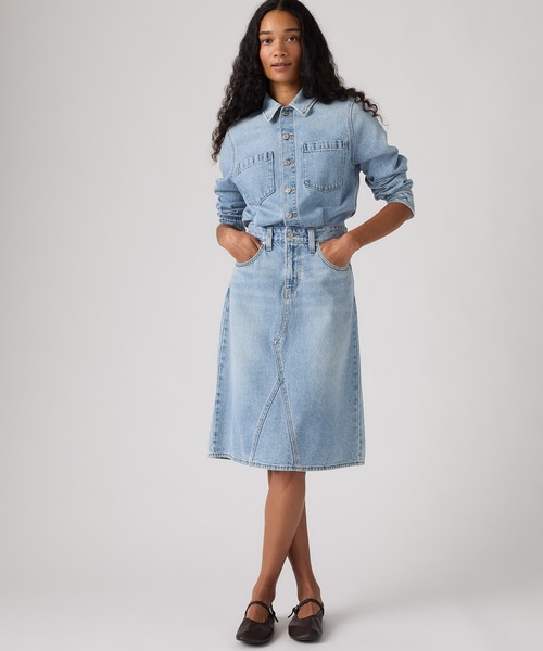 Levi's（リーバイス）の「Levi's/リーバイス Aラインデニムウエスタンドレス（シャツワンピース・レディース・ライトインディゴブルー・XS/S/M）」の14枚目の写真