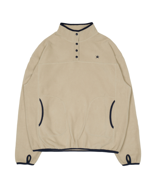 セール】TCM half button fleece pullover (beige)（その他アウター 